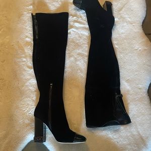 Guess velvet above the knee boots size 7